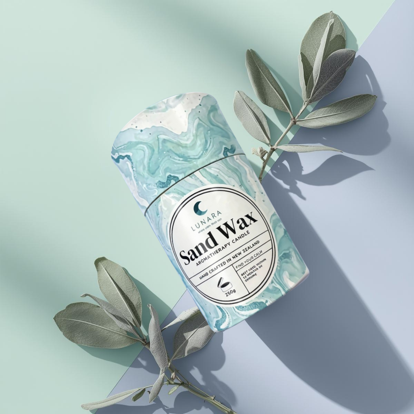 The Calm Sand Wax Candle Combo- Sage + Lavender (20 wicks)